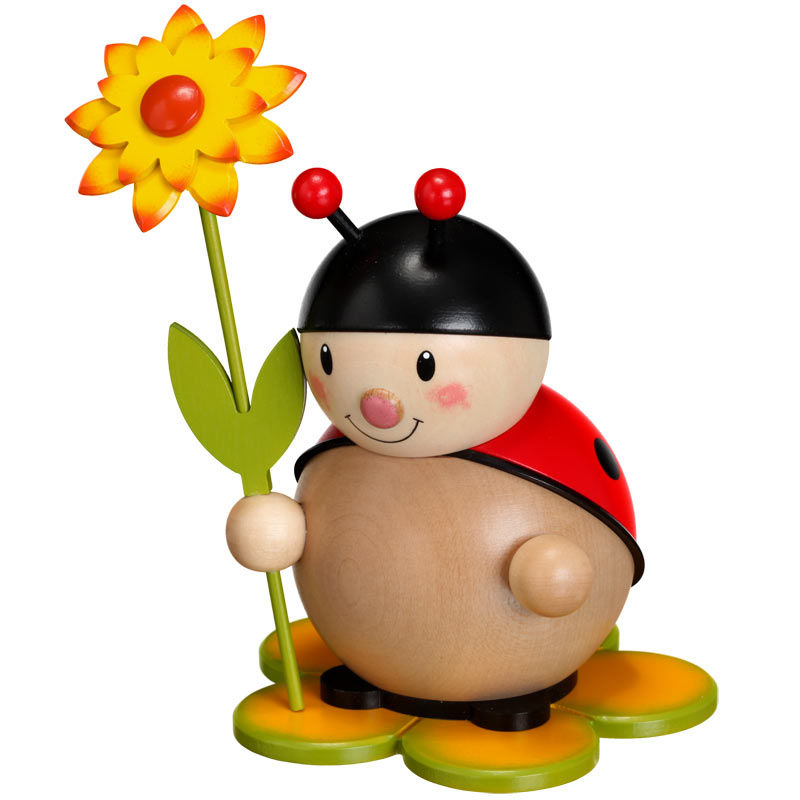 Marienkäfer mit Blüte, groß